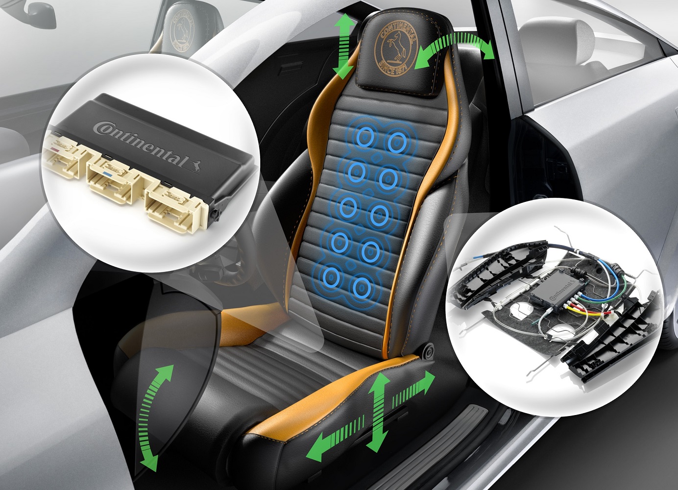 Continental controls for diverse electric seat adjustments