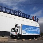 Melodys truck in front of Carrefour supermarket