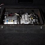 The Flybrid flywheel installed in the Volvo S60 trunk