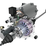 Light-weight torque vectoring transmission for the Visio.M electric car