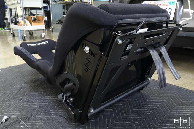recaro racing seat with bbi racing seat base and slider kit