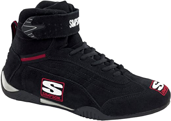 Simpson Racing AD950BK Adrenaline Black Size 9-1/2 SFI Approved Driving Shoes